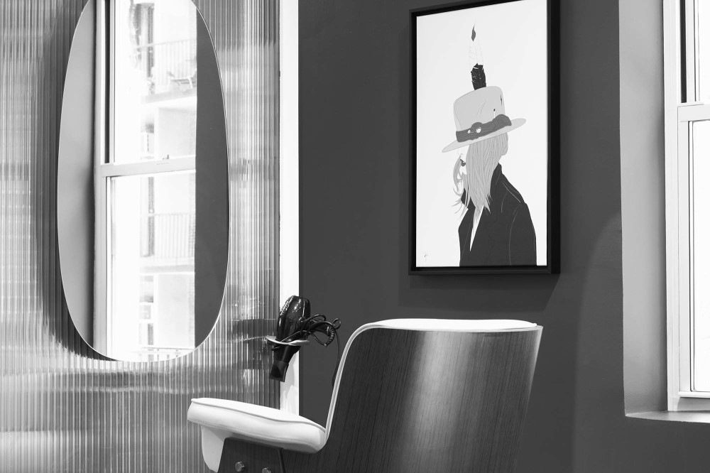 Detail of a styling station at Red Market New York